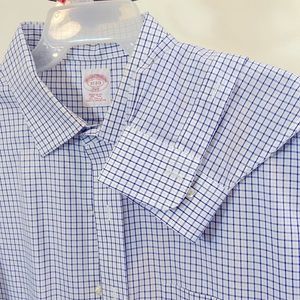 Brooks Brothers 17 32/33 blue check dress shirt